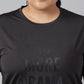 MKH Plus Size Typography Printed Dri-FIT Relaxed Fit Drop-Shoulder Sleeves Gym T-shirt - Swadesiicart