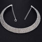 Silver-Toned Alloy Rhinestones Studded Choker Necklace - The Pari | Swadesiicart