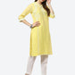 Biba Women Yellow Ethnic Motifs Embroidered Chikankari Kurta | Swadesiicart