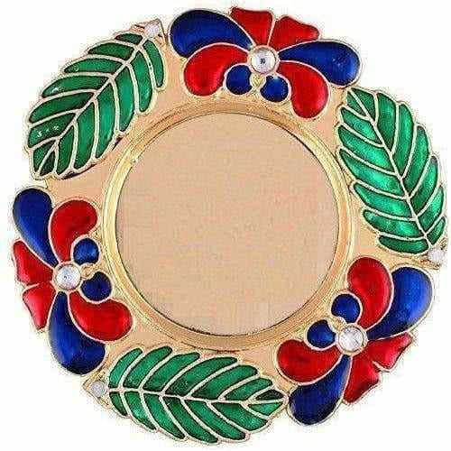Golden - Haldi Kumkum Holder Tilak Thali Golden | Swadesiicart