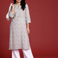 Anouk Women Floral Printed Gotta Patti Kurta - Swadesiicart