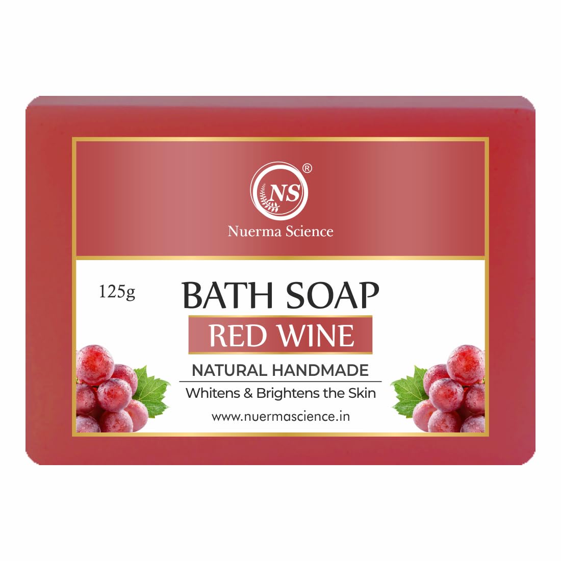 Nuerma Science Red Wine Bath Soap | Whitens & Brightens the Skin | Swadesiicart