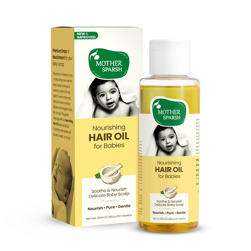 Mother Sparsh Nourishing Baby Hair Oil, Soothe & Nourishes Delicate Baby Scalp, Suitable Hair Oil for Newborns - Swadesiicart