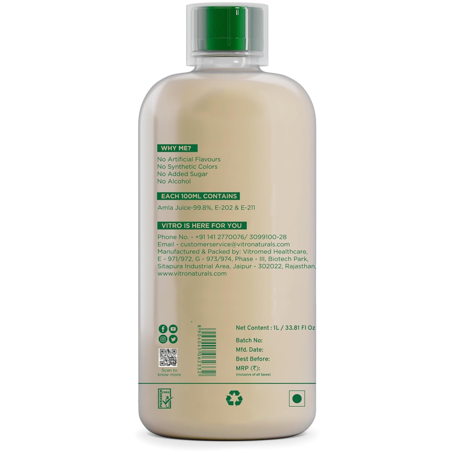 Vitro Naturals Organic Amla Juice I Am Young | Swadesiicart