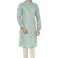 Manyavar Firoz Green Knee Long Full Sleeves Kurta and Payjama Set For Men | Swadesiicart