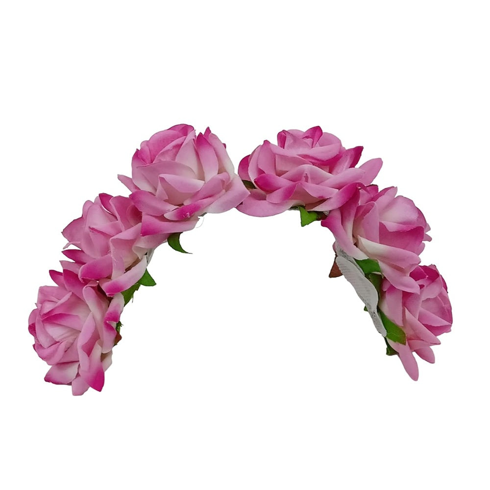 Baby Pink Velvet Rose Gajra