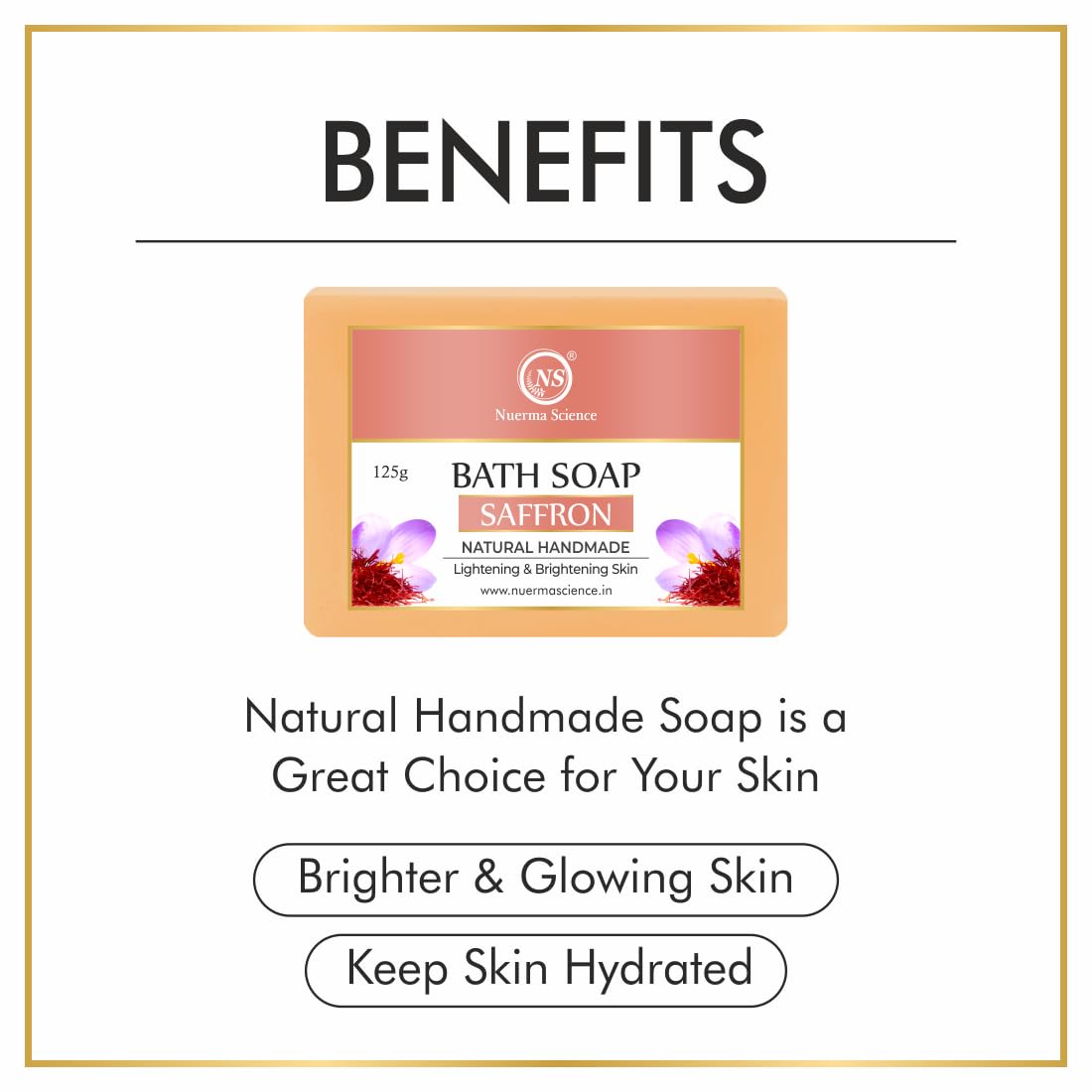 Nuerma Science Saffron Bath Soap | Lightening & Brightening Skin | Swadesiicart