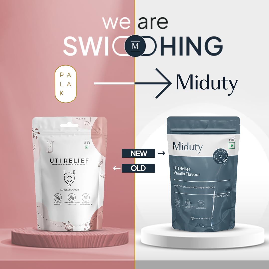 Miduty by Palak Notes UTI Relief with D-Mannose And Cranberry-Vanilla Flavor | Swadesiicart