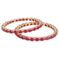 Gold-Polished Alloy Ruby Ad 4 Bangles Set - The Pari - Swadesiicart