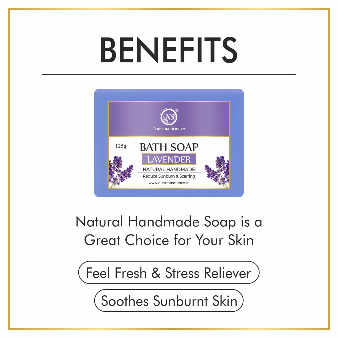 Nuerma Science Lavender Bath Soap | reduce sunburn & scarring | Swadesiicart