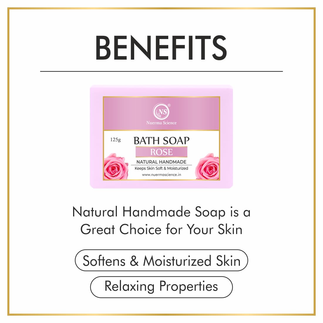 Nuerma Science Rose Bath Soap | Keeps Skin Soft & Moisturized | Swadesiicart