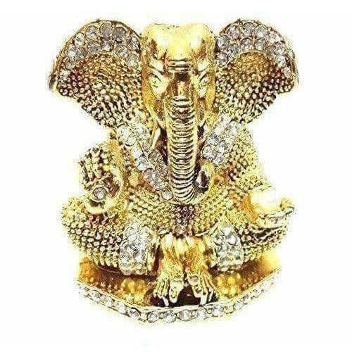 Diamond Stone Studded Ganesh Idol - Swadesiicart