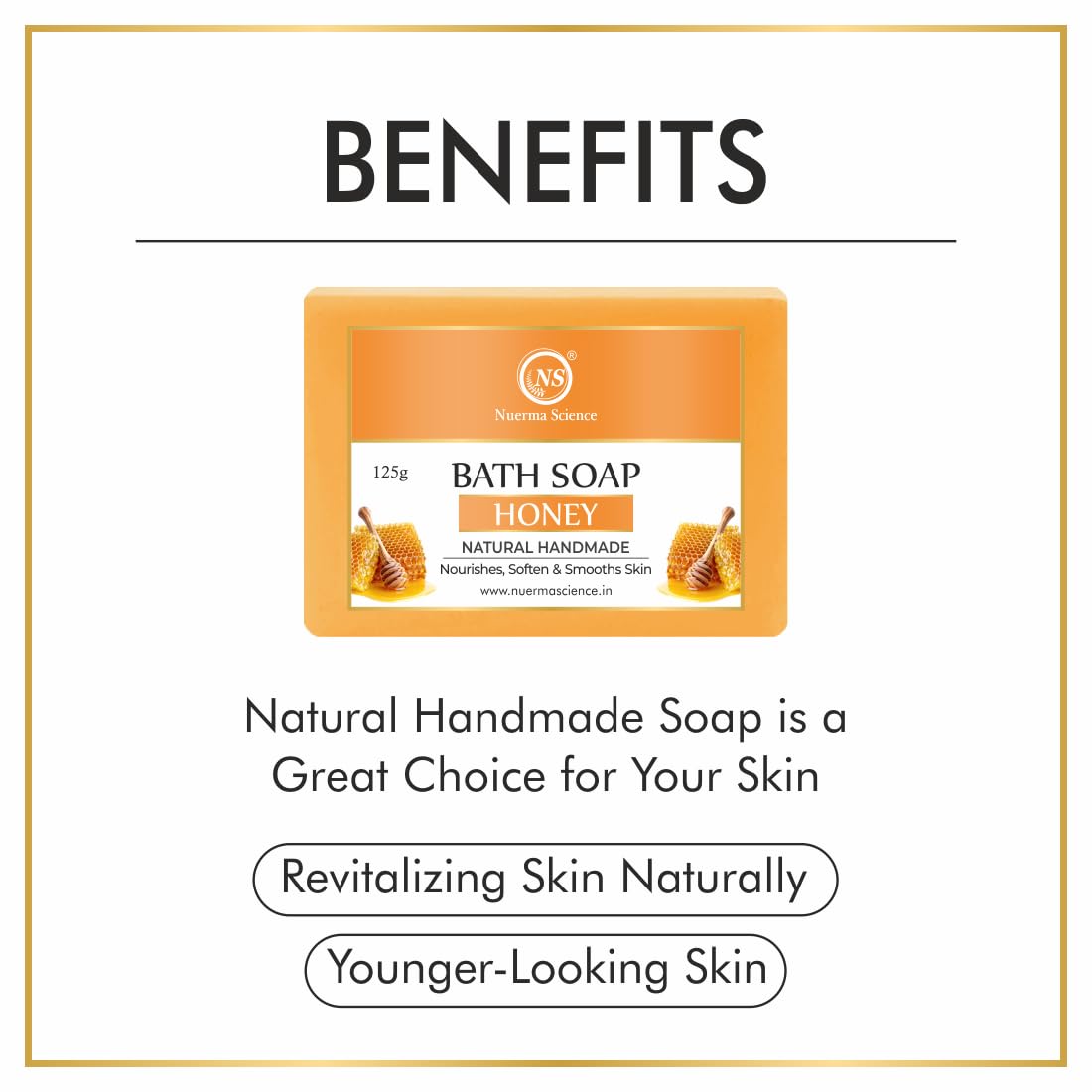 Nuerma Science Honey Bath Soap | Nourishes, Soften & Smoothes Skin | Swadesiicart