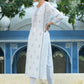 Juniper Women's White Rayon Placement Printed Straight Kurta | Swadesiicart