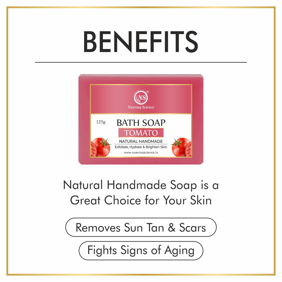 Nuerma Science Tomato Bath Soap | Exfoliate, Hydrate & Brighten Skin | Swadesiicart
