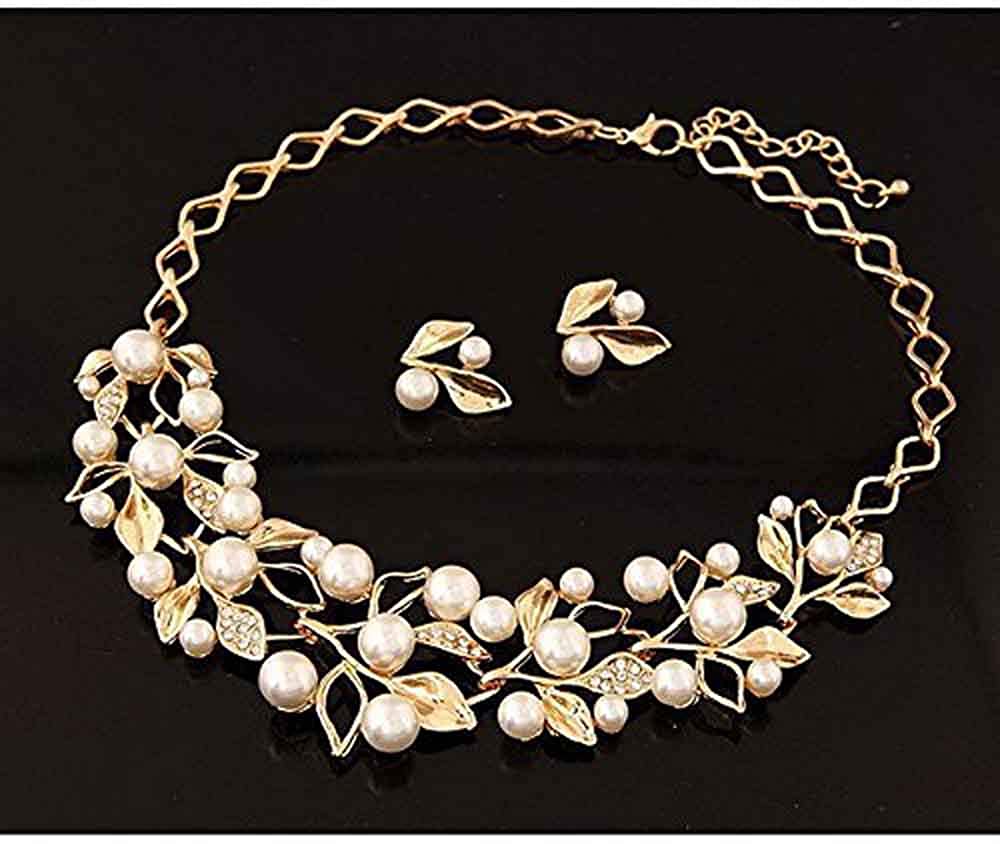Gold-Toned Alloy Pearl Studded Long Haar Necklace - The Pari | Swadesiicart