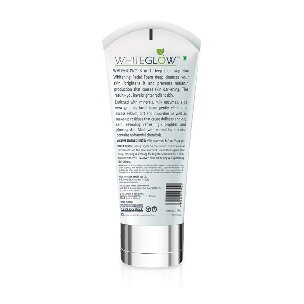 White Glow 3 in 1 Deep Cleansing Skin Whitening Facial Foam