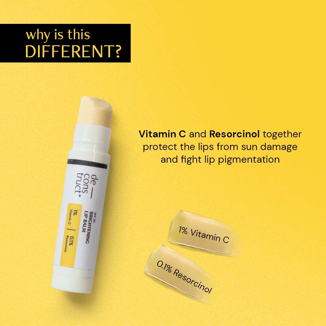 Deconstruct Brightening Lip Balm with SPF 30 - For Dark, Pigmented, Dry, Flaky Lips - Swadesiicart