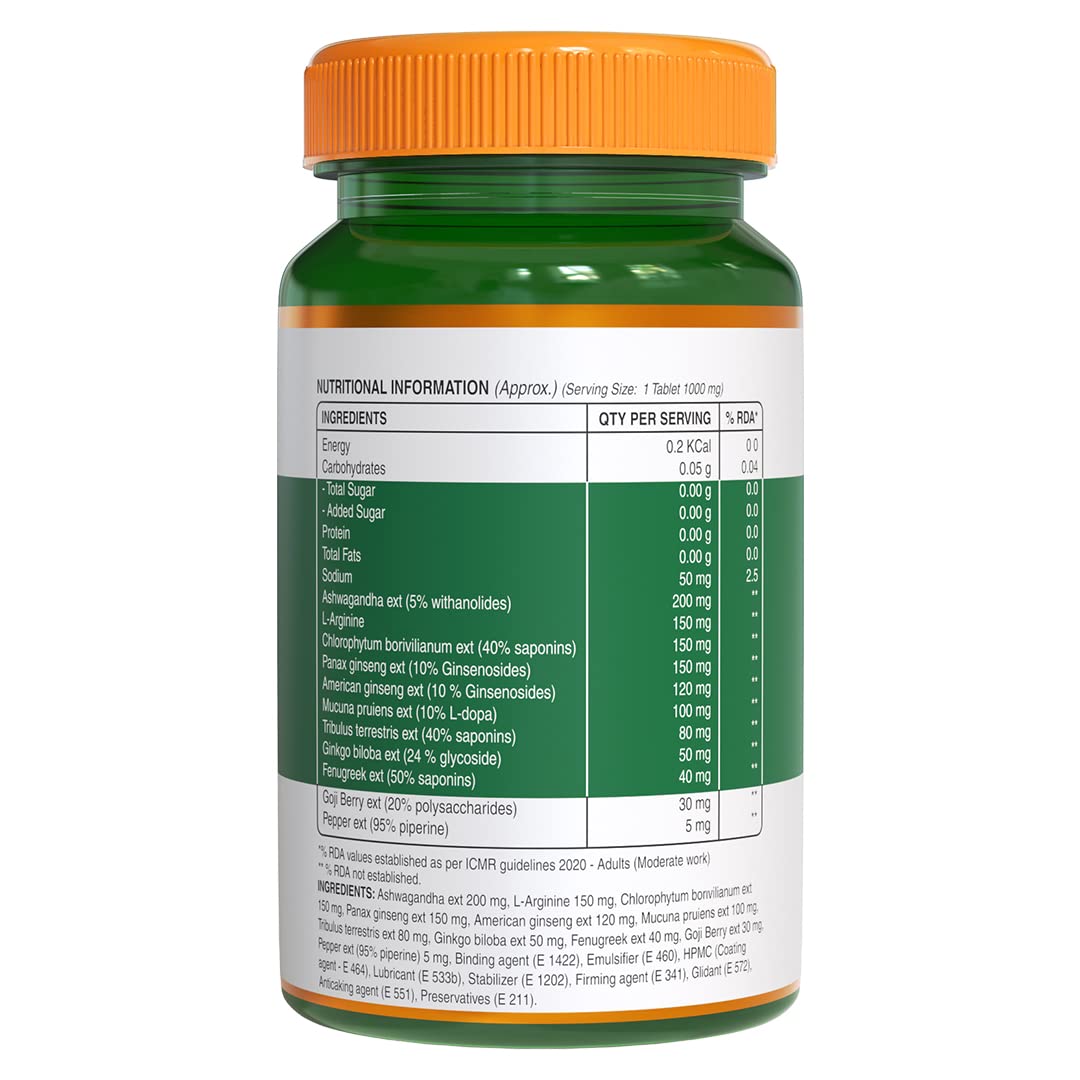 Pure Nutrition Ashwaginseng Veg Tablets - Swadesiicart