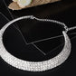 Silver-Toned Alloy Rhinestones Studded Choker Necklace - The Pari | Swadesiicart