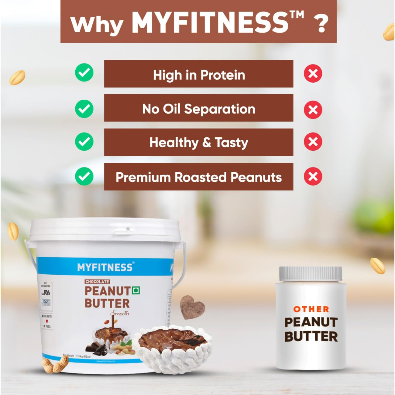 Myfitness Chocolate Peanut Butter (Crunchy) - Swadesiicart