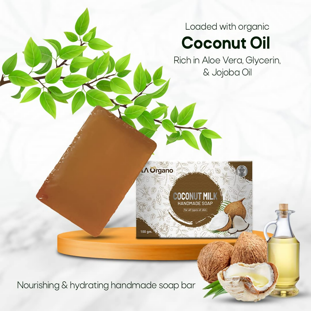 LA Organo Coconut Milk Handmade Natural Bath Soap | Swadesiicart