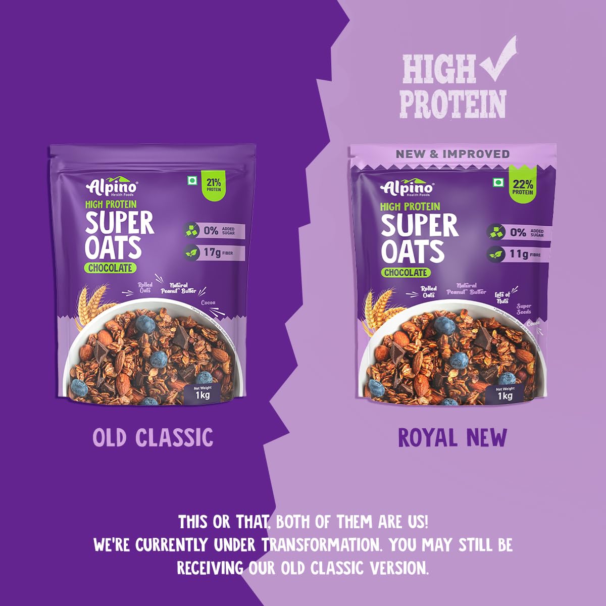 Alpino High Protein Super Rolled Oats Chocolate - Swadesiicart
