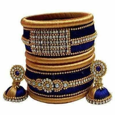 Silk Thread Bangles and Ear Rings - Madhu Collections