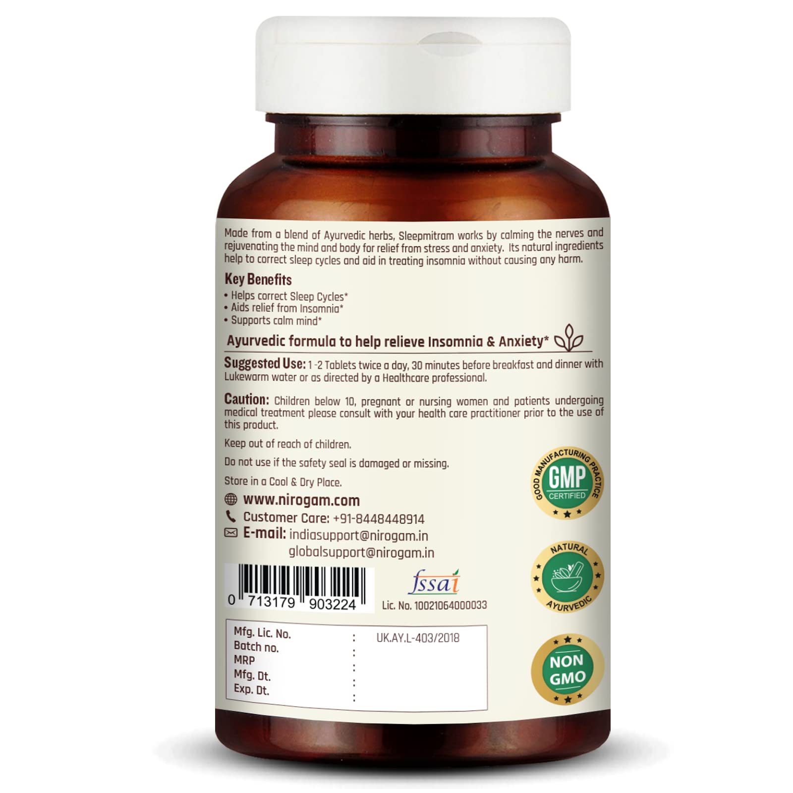 Nirogam Sleepmitram Tablets - Swadesiicart