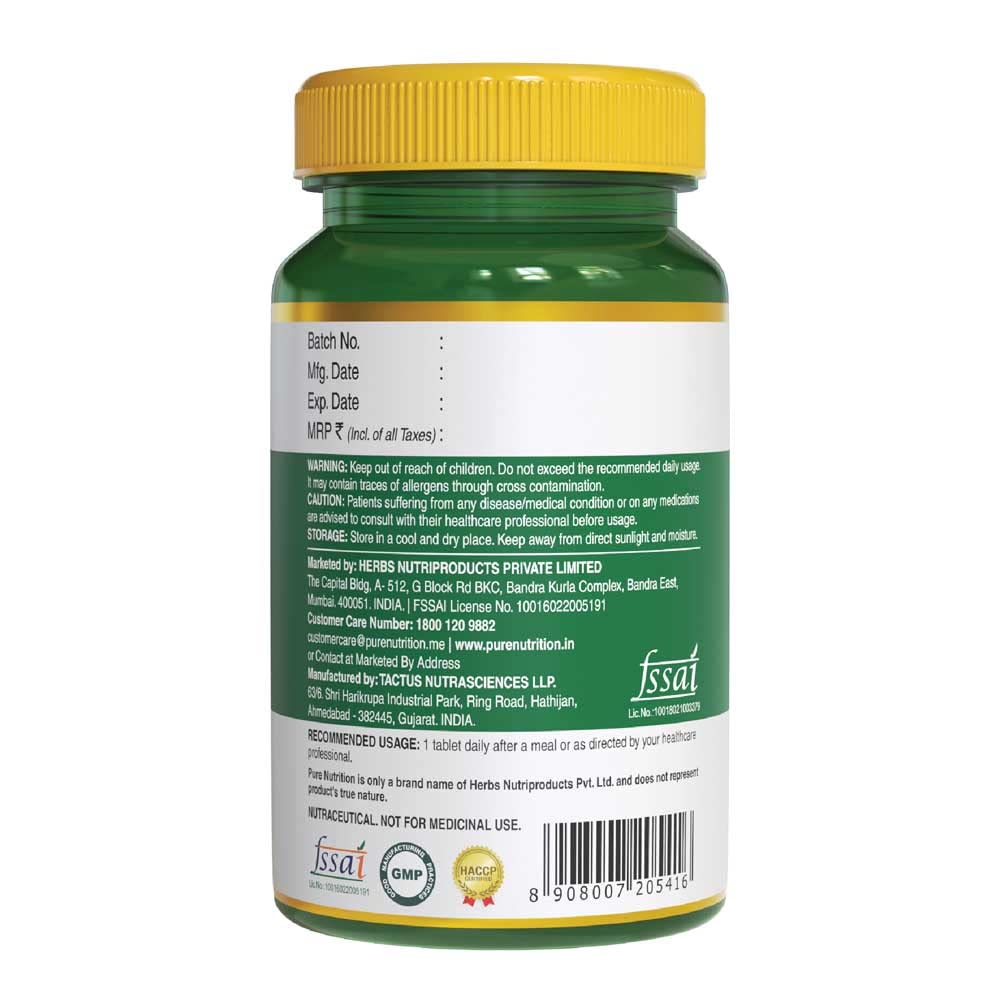 Pure Nutrition Vitamin C with Orange Peel & Amla Extract Veg Tablets - Swadesiicart