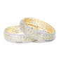 Gold-Polished Alloy American Diamond Broad Bangle Set - The Pari - Swadesiicart
