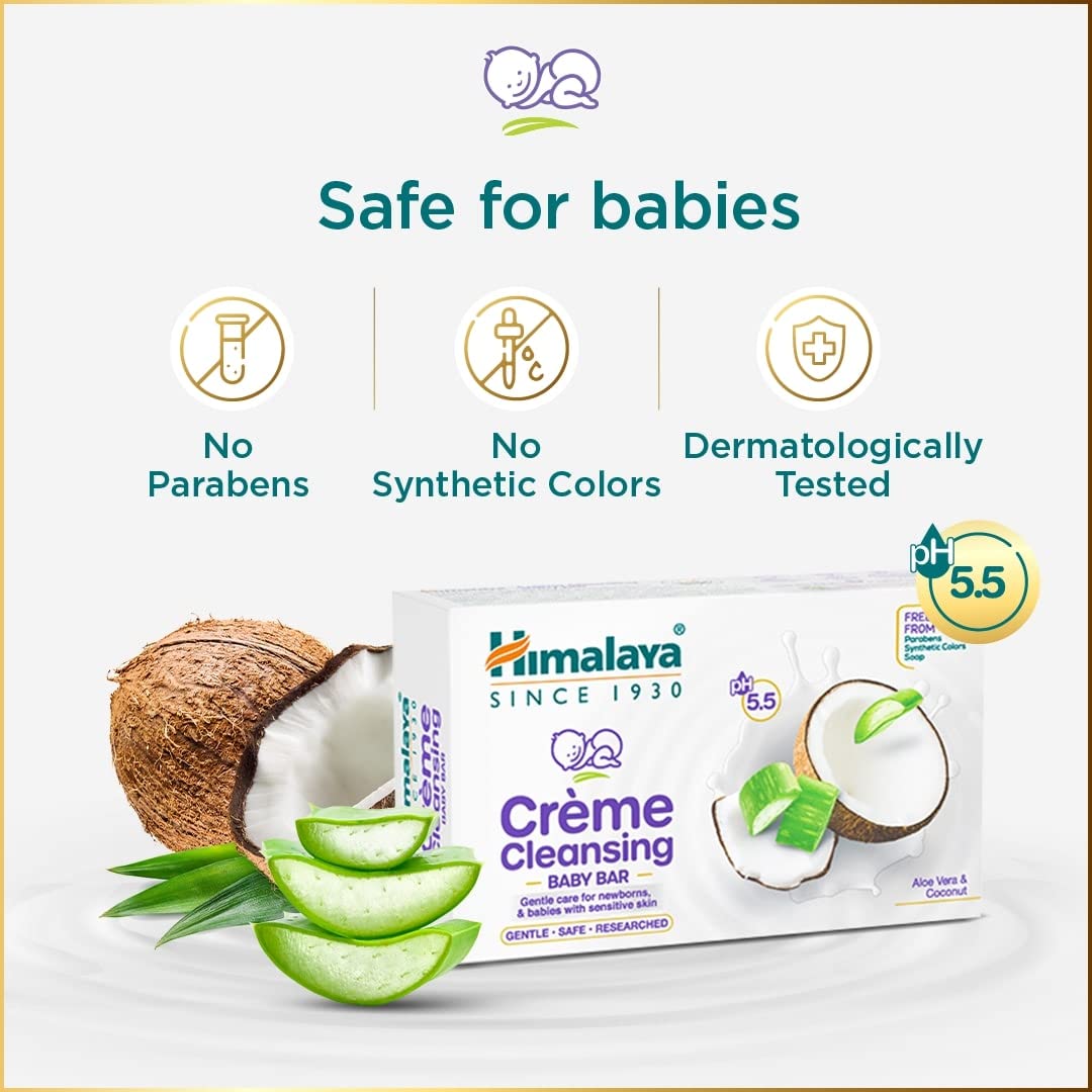 Himalaya Herbals Creme Cleansing Baby Bar For Baby's Sensitive Skin - Swadesiicart