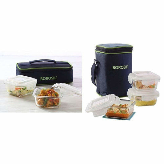 Glass Tiffin Set, 320ml, Set of 2 - Swadesiicart