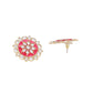 Shoshaa Women Magenta & Gold-Polished Circular Studs | Swadesiicart