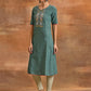 Aks Ethnic Motifs Embroidered V-Neck Thread Work Kurta