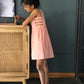 ArthLife Peach Pineapple Embroidered Dress
