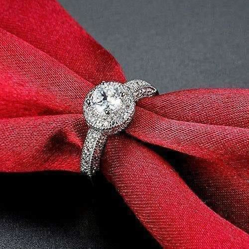 Crystal Royal Queen Sterling Silver Plated Ring | Swadesiicart
