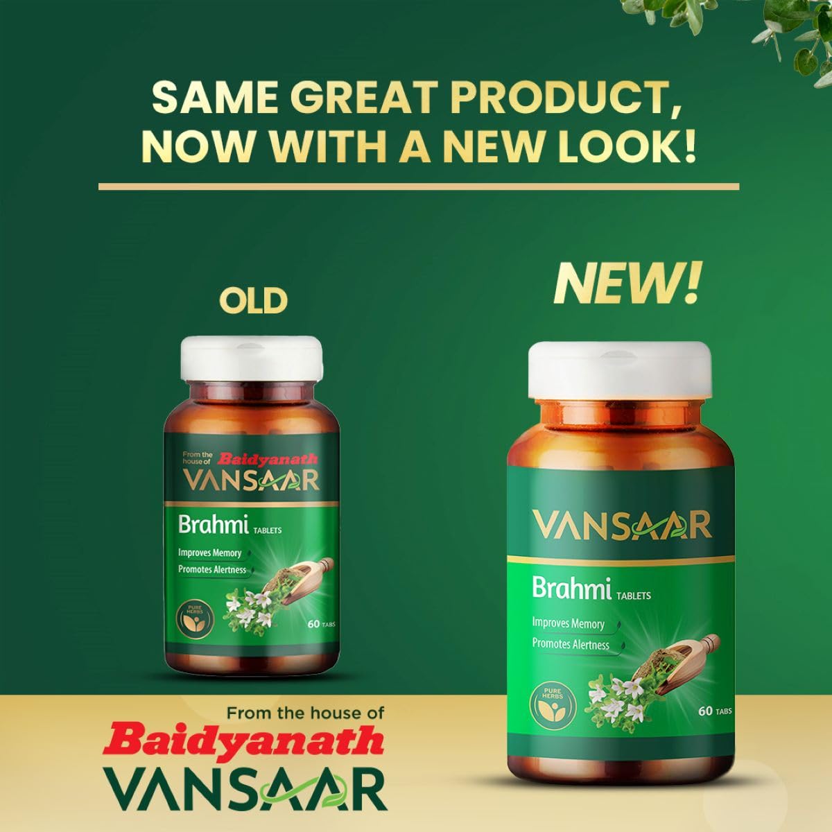Baidyanath Vansaar Brahmi Tablets | Ayurvedic Brain Tonic for Memory, Focus & Cognitive Health - Swadesiicart