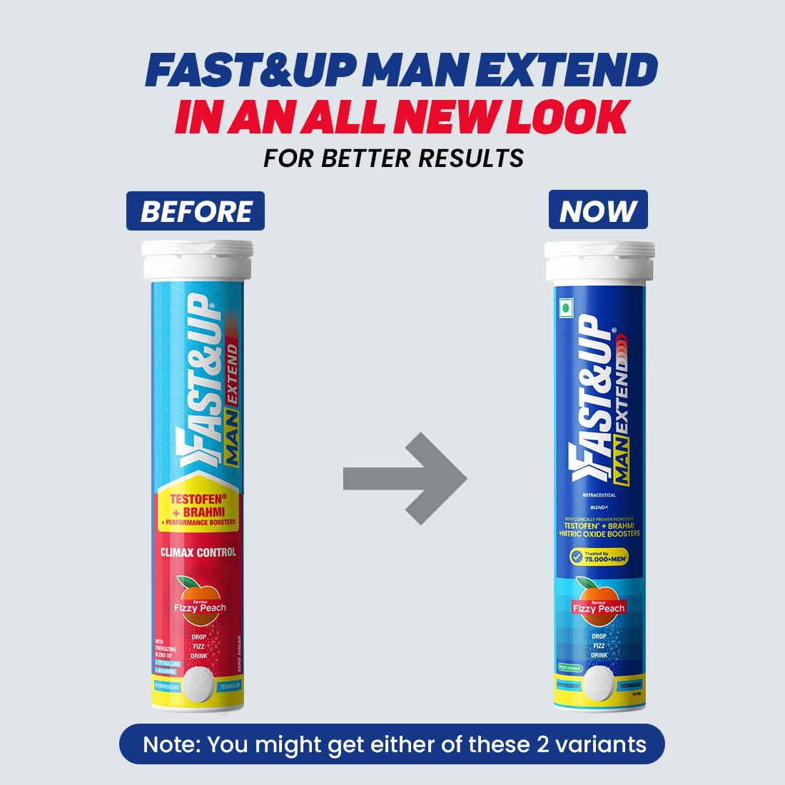 Fast&Up Man Extend Effervescent Tablets - Peach Flavor - Swadesiicart