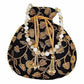 Ethnic Silk Potli bag Clutch Batwa Pouch with Embroidery and Metal Bead work Gift For Women - Swadesiicart