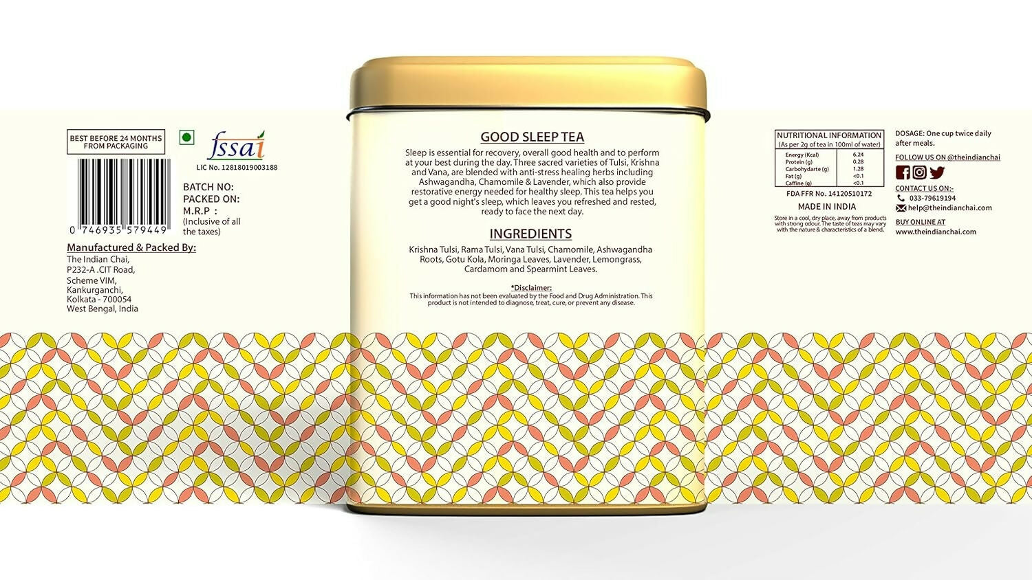 The Indian Chai - Good Sleep Tea 30 Pyramid Tea Bags | Swadesiicart