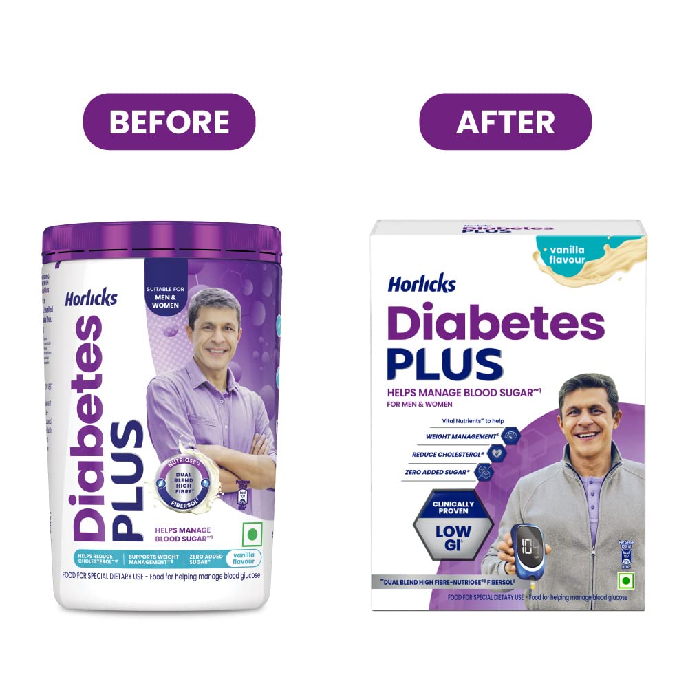 Horlicks Diabetes Plus - Sugar Free Protein Powder, Diabetic Nutrition Drink - Swadesiicart