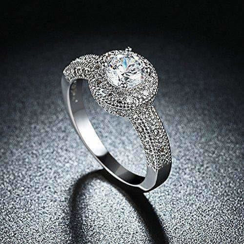 Crystal Royal Queen Sterling Silver Plated Ring | Swadesiicart