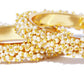 Gold-Polished Alloy Pearl Cluster Bangle Set - The Pari - Swadesiicart