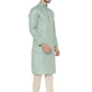 Manyavar Firoz Green Knee Long Full Sleeves Kurta and Payjama Set For Men | Swadesiicart