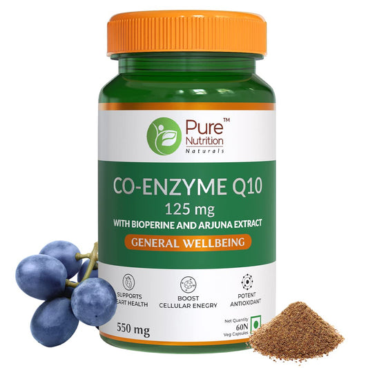 Pure Nutrition Bio Coenzyme Q10 125 mg Veg Capsules | Swadesiicart