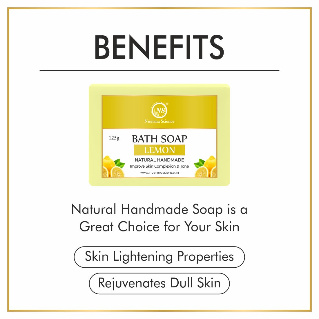 Nuerma Science Lemon Bath Soap | Improve Skin Complexion & Tone | Swadesiicart