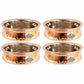 Steel Copper Handi Bowl Hammered Design Serving Dishes - Set of 4 - Swadesiicart
