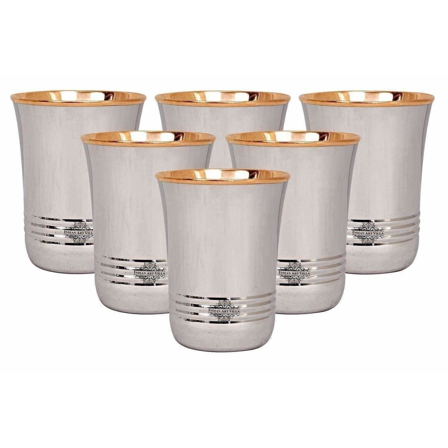 Copper Glass Tumbler Set, Drink ware - 6 Pieces - Swadesiicart