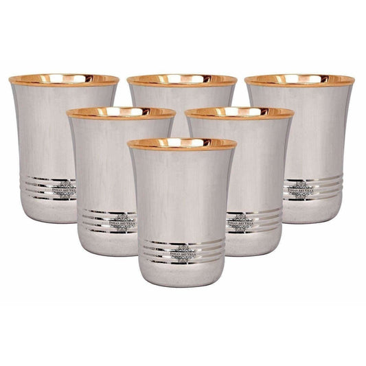 Copper Glass Tumbler Set, Drink ware - 6 Pieces - Swadesiicart